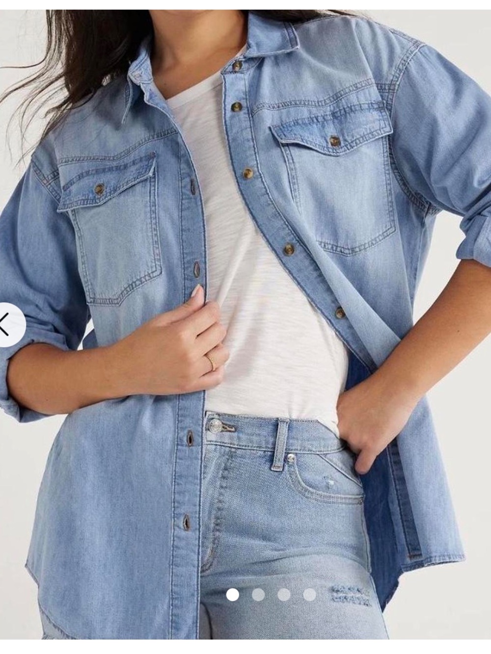 sofia by sofia vergara Light Blue Denim Button-Down Shirt